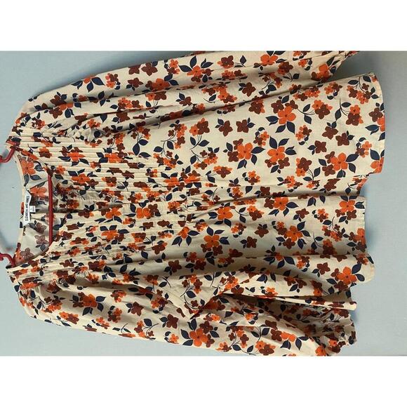 Elizabeth and James Floral Print Bohemian Blouse 100% Cotton Large - Picture 11 of 15